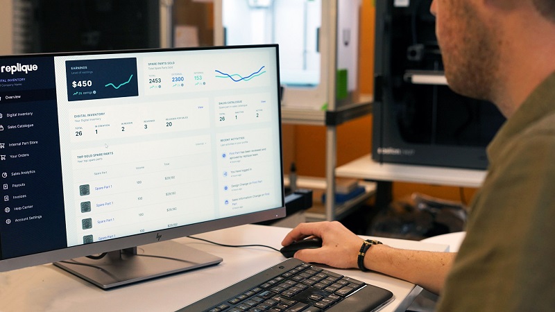 Plataforma de inventario digital Replique de manufactura aditiva